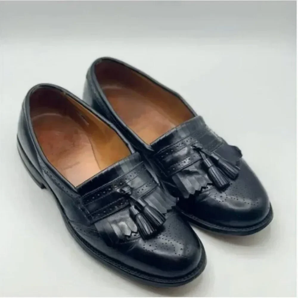 Allen Edmonds Men's Leather Bridgeton Tassel Black Dress Loafers Size 9.5